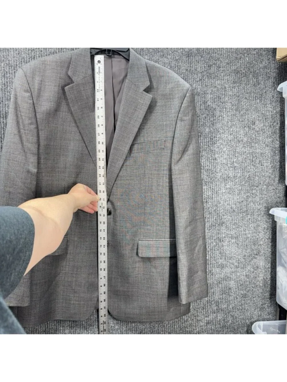Chaps Blazer Mens 44R Gray 100% Wool Two Button Sport Coat Jacket Suit Separate